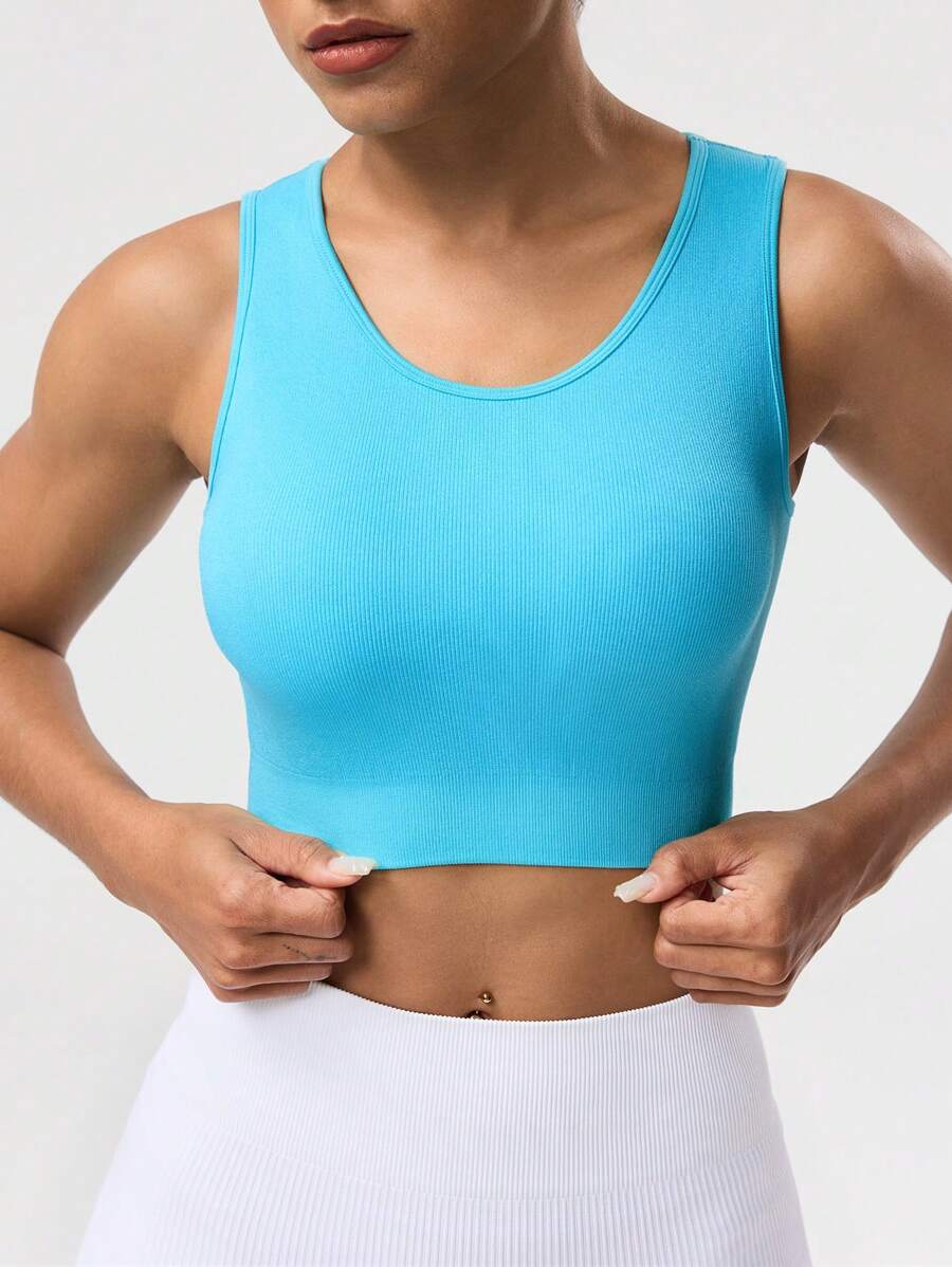 Seamless Racerback Sports Yoga Tank Top – High Elasticity Women’s Athletic Workout Activewear