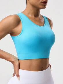 Seamless Racerback Sports Yoga Tank Top – High Elasticity Women’s Athletic Workout Activewear