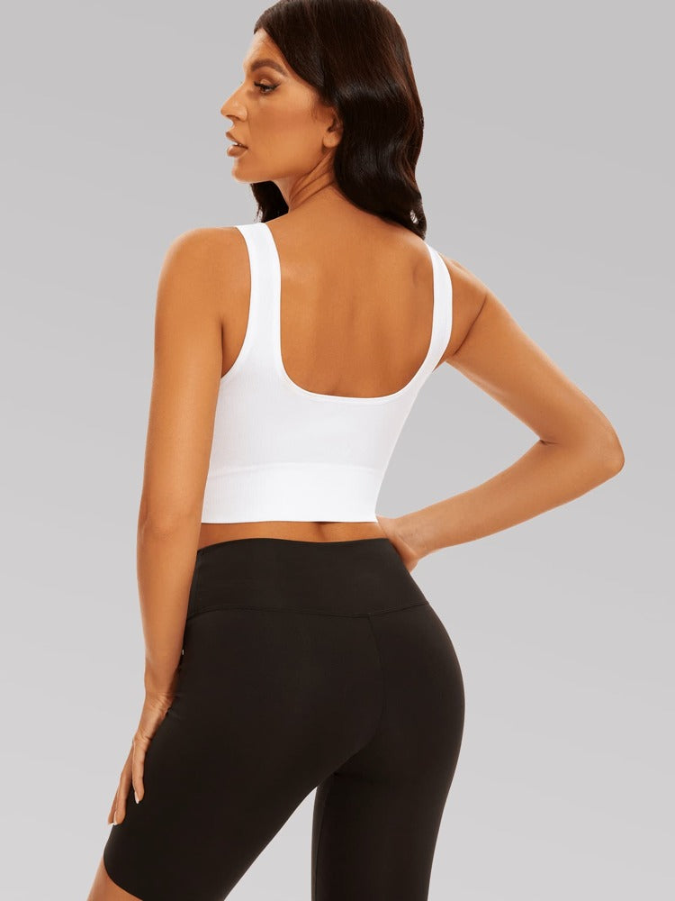 Women’s Seamless Sports Bra – Removable Pads, Lift Support Yoga Top for Summer Workouts