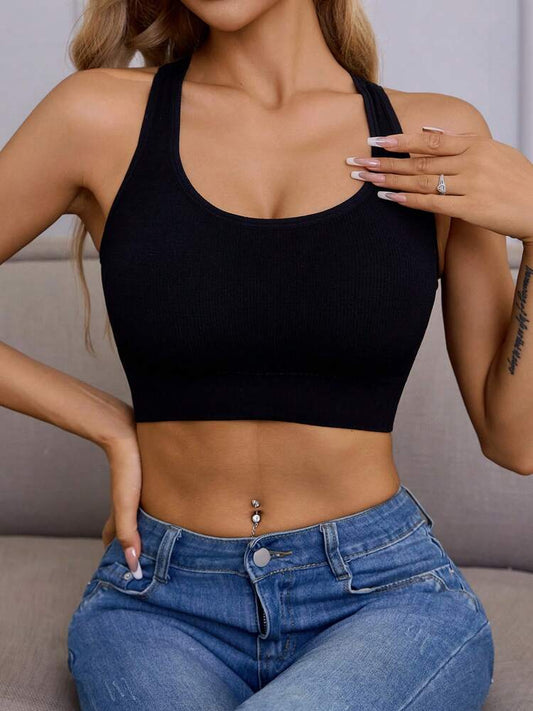 Seamless Push-Up Sports Bra – Shock-Absorbent Wireless Top for Running, Yoga, Gym & Everyday Wear