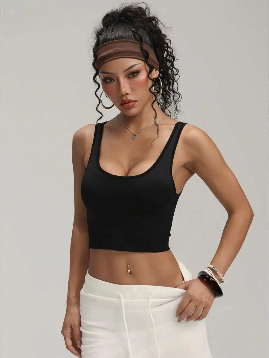 Women’s Criss-Cross Back Sports Bra Yoga Top – Seamless Workout Athletic Activewear for Fitness
