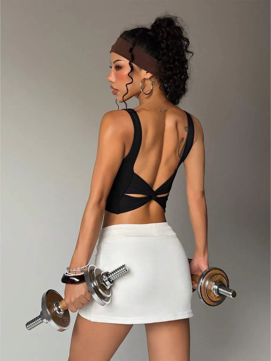 Women’s Criss-Cross Back Sports Bra Yoga Top – Seamless Workout Athletic Activewear for Fitness